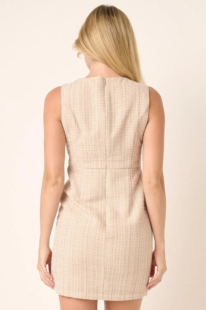 Mittoshop Tweed Sleeveless Mini Dress - AMVIM