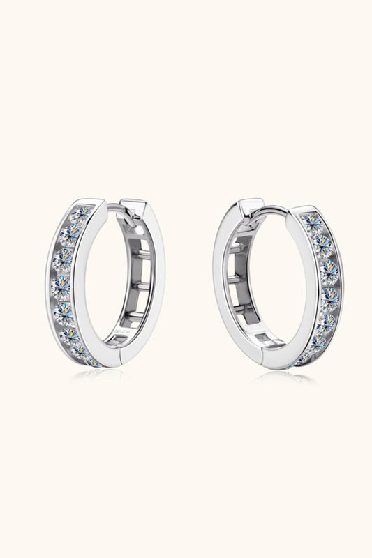 Moissanite 925 Sterling Silver Huggie Earrings - AMVIM