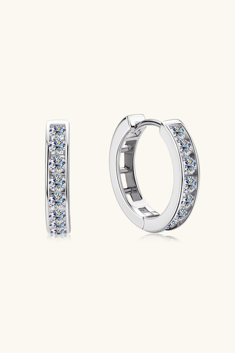 Moissanite 925 Sterling Silver Huggie Earrings - AMVIM