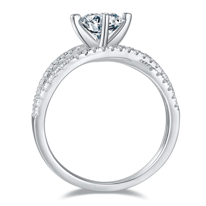 Moissanite engagement ring 1ct sterling silver sparkle - AMVIM