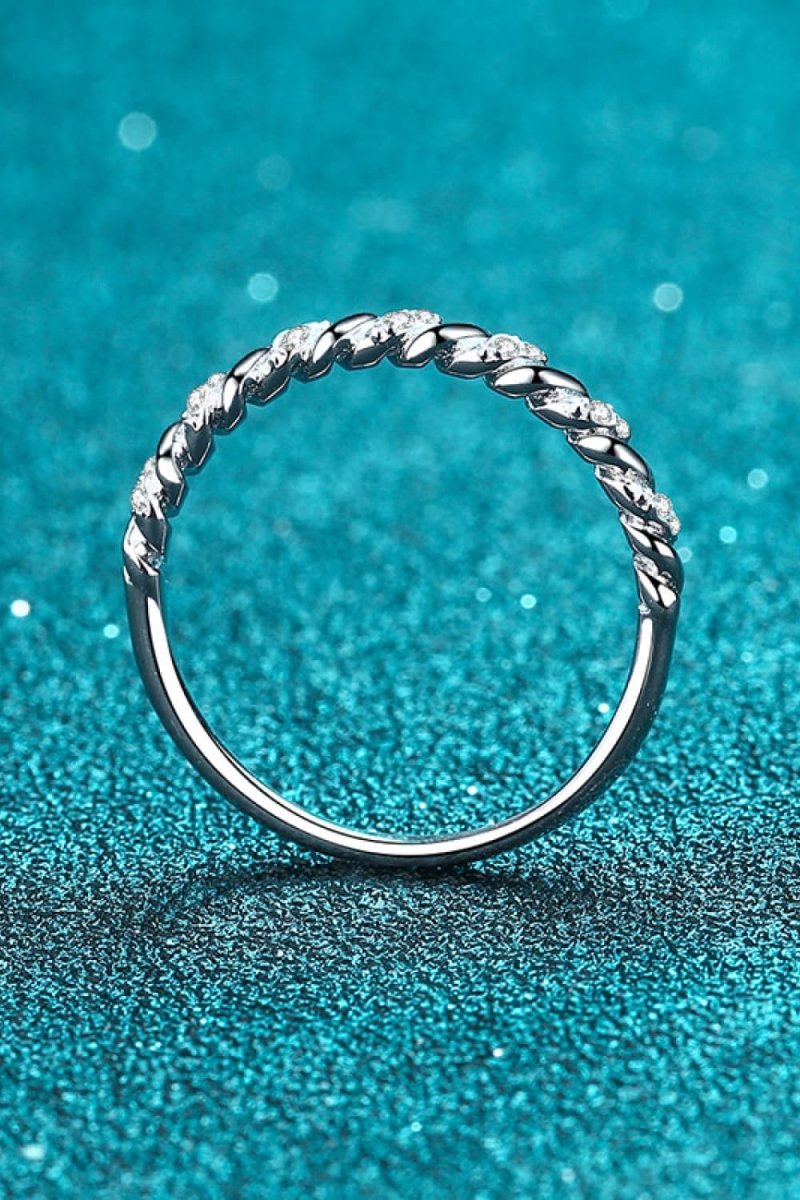 Moissanite Rhodium-Plated Half-Eternity Ring - AMVIM