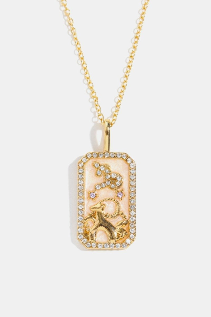 Necklace Rhinestone Constellation Pendant Copper - AMVIM