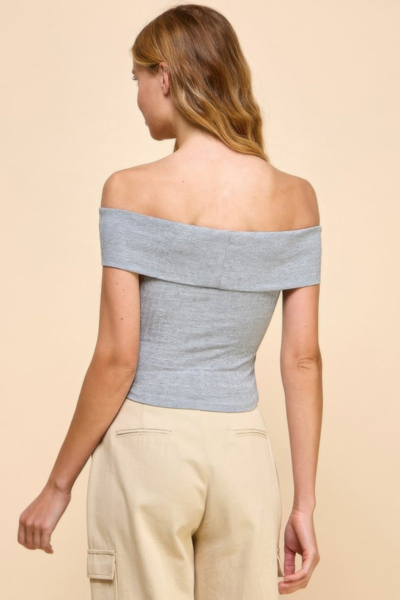 Off Shoulder Ribbed Top - AMVIM