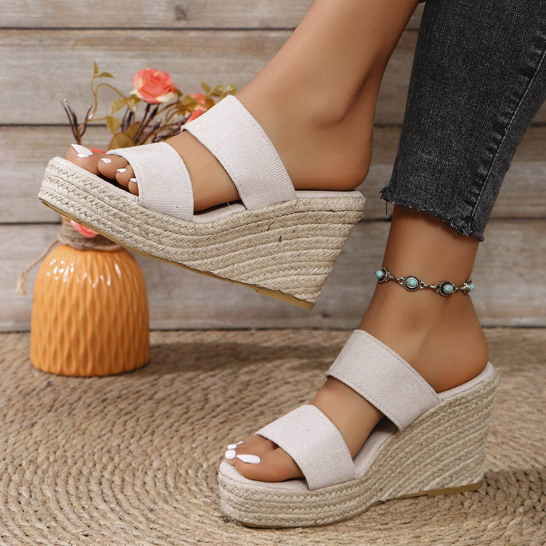 Open Toe Wedge Sandals - AMVIM