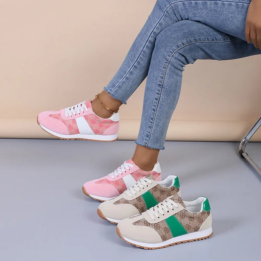 Patterned Lace - Up Sneakers for Everyday Comfort - AMVIM