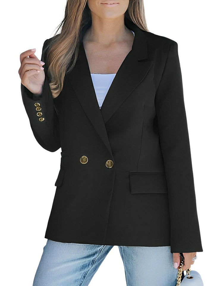 Perfee Lapel Collar Long Sleeve Blazer - AMVIM