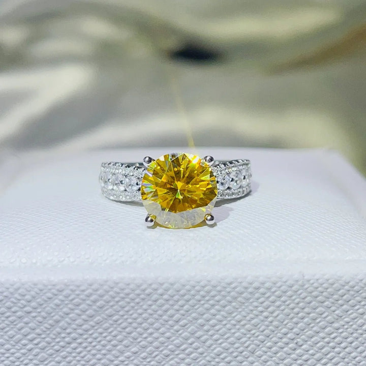 Platinum Moissanite Ring 3 Carat Sterling Silver - AMVIM