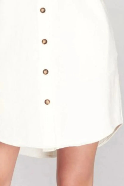 Plus Size Button Down Washed Twill Shirt Dress with Cuffed Sleeves - AMVIM