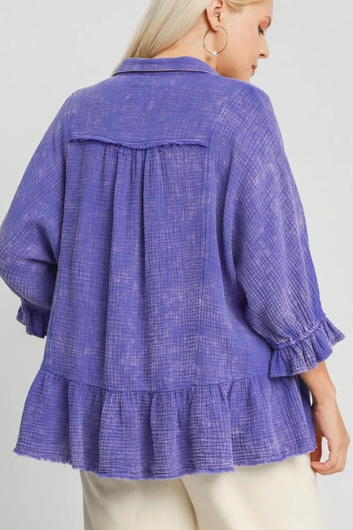 Plus Size Cotton Gauze Blouse – Relaxed Fit - AMVIM