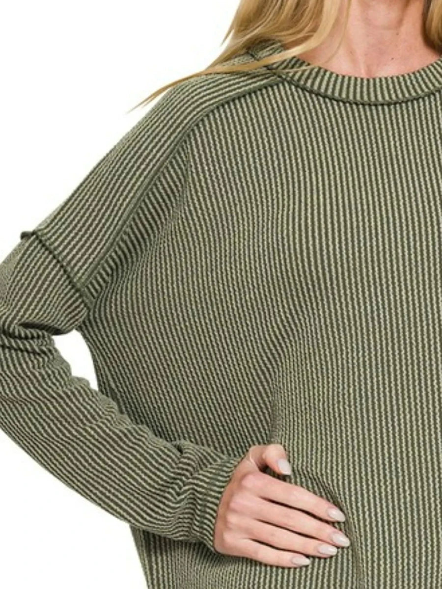 Plus Size Ribbed Knit Sweater – Oversized Fit - AMVIM