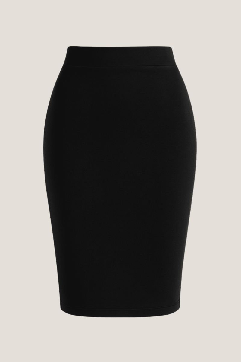 Premium Cotton Knee - Length Basic Skirt – Classic Fit - AMVIM