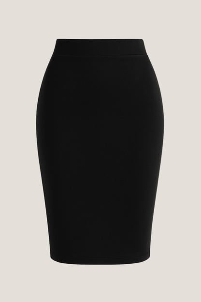 Premium Cotton Knee - Length Basic Skirt – Classic Fit - AMVIM