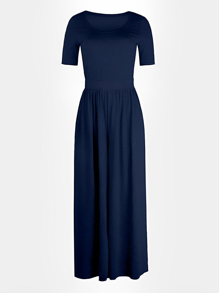 [Preorder] Scoop Neck Short Sleeve Jumpsuit [Est Ship 07/02/24] - AMVIM