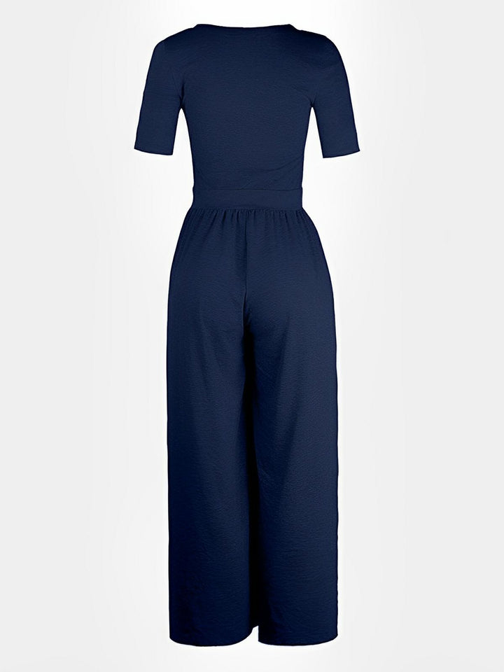 [Preorder] Scoop Neck Short Sleeve Jumpsuit [Est Ship 07/02/24] - AMVIM