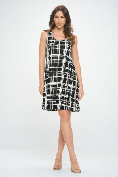 Print Short Tank Dress - AMVIM