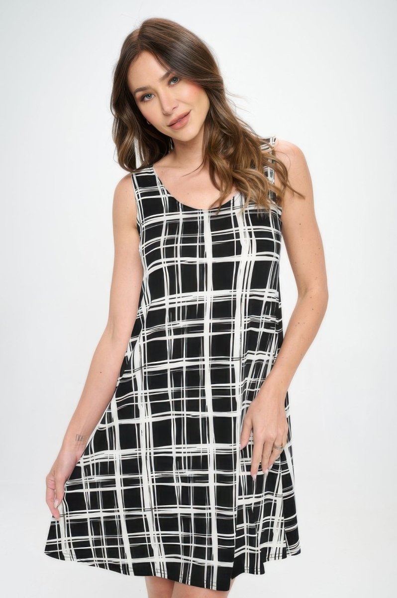 Print Short Tank Dress - AMVIM