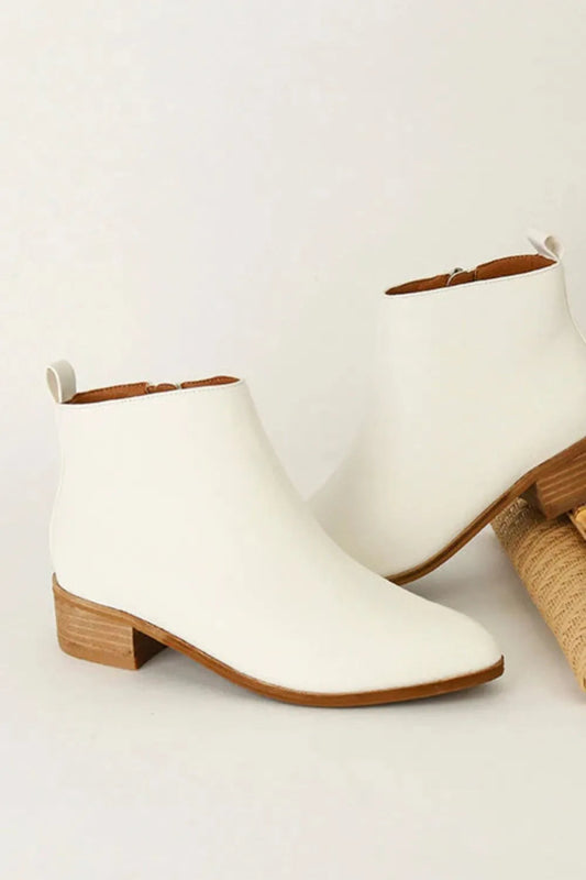 PU Leather Block Heel Boots for Daily Comfort - AMVIM