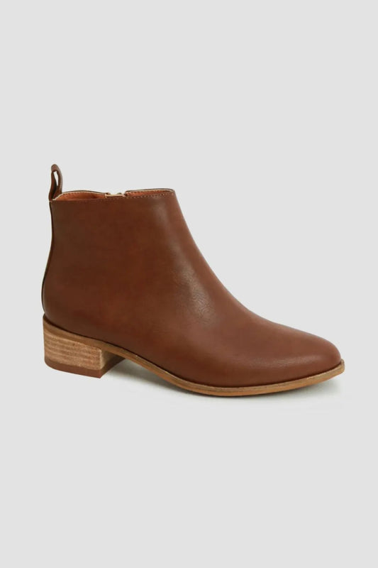 PU Leather Block Heel Boots for Women – Versatile Low Heel Design - AMVIM