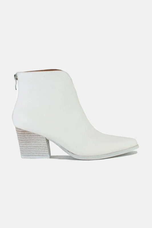 PU Leather Block Heel Boots With Zipper – Mid Heel Design - AMVIM