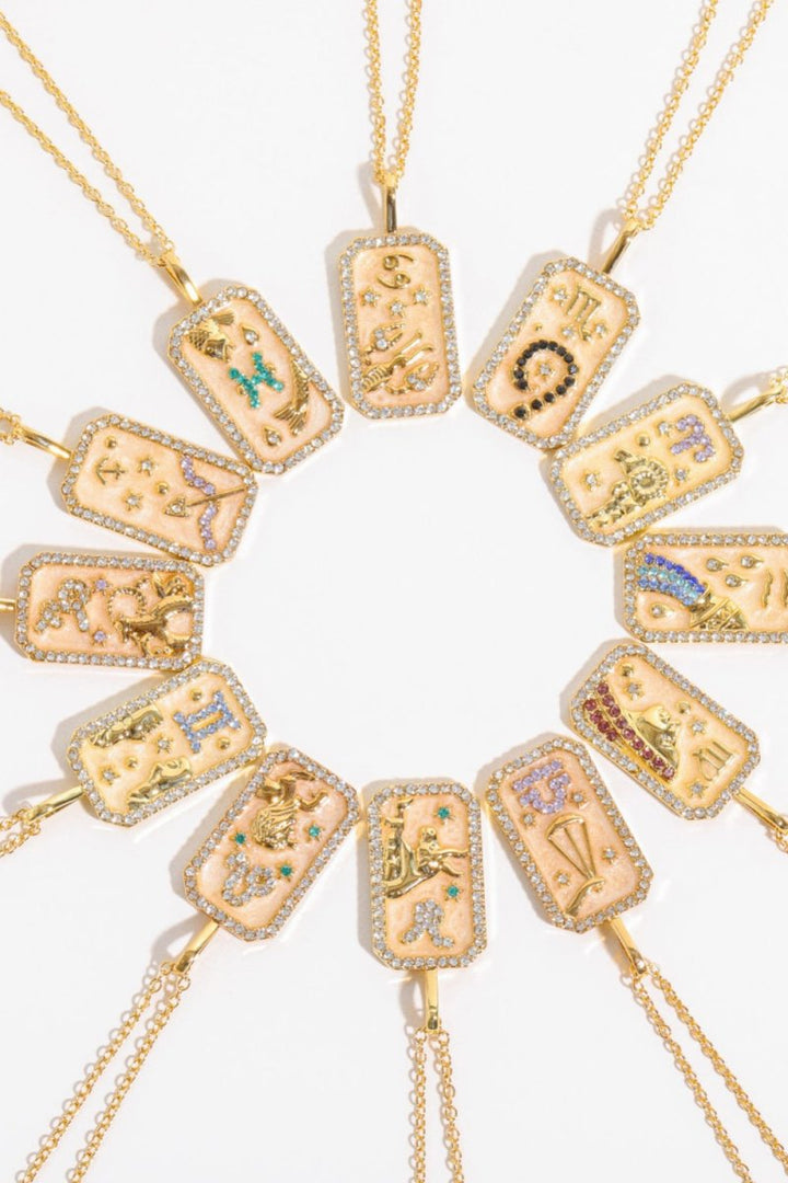 Rhinestone Constellation Pendant Copper Necklace - AMVIM