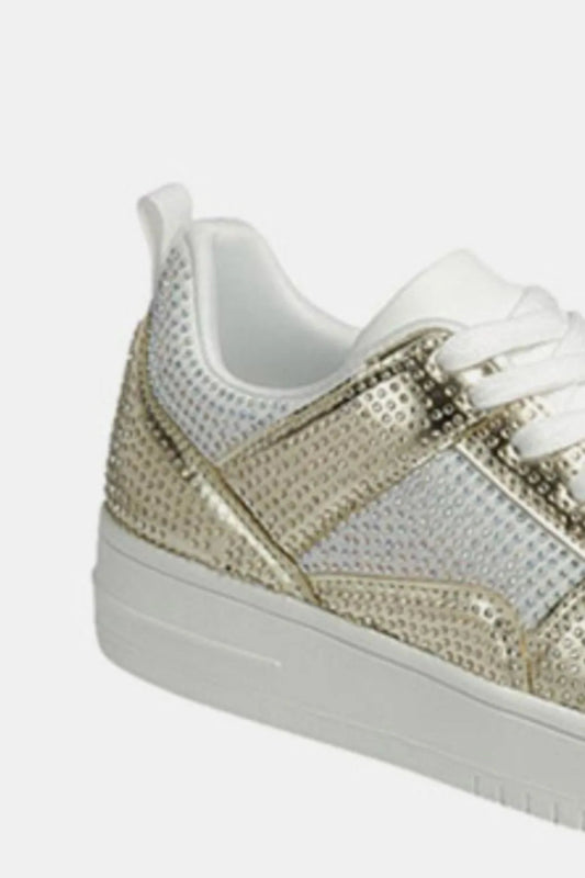 Rhinestone platform sneakers with flat cushioned sole - AMVIM
