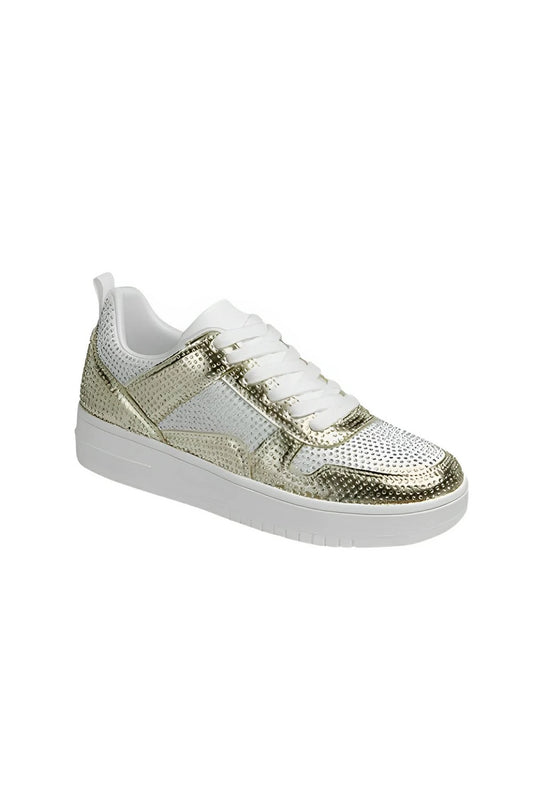 Rhinestone platform sneakers with flat cushioned sole - AMVIM