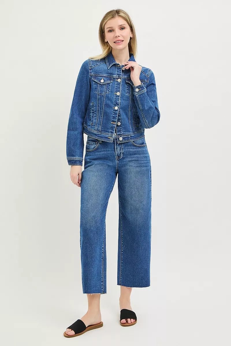 RISEN Basic Fitted Denim Jacket - AMVIM