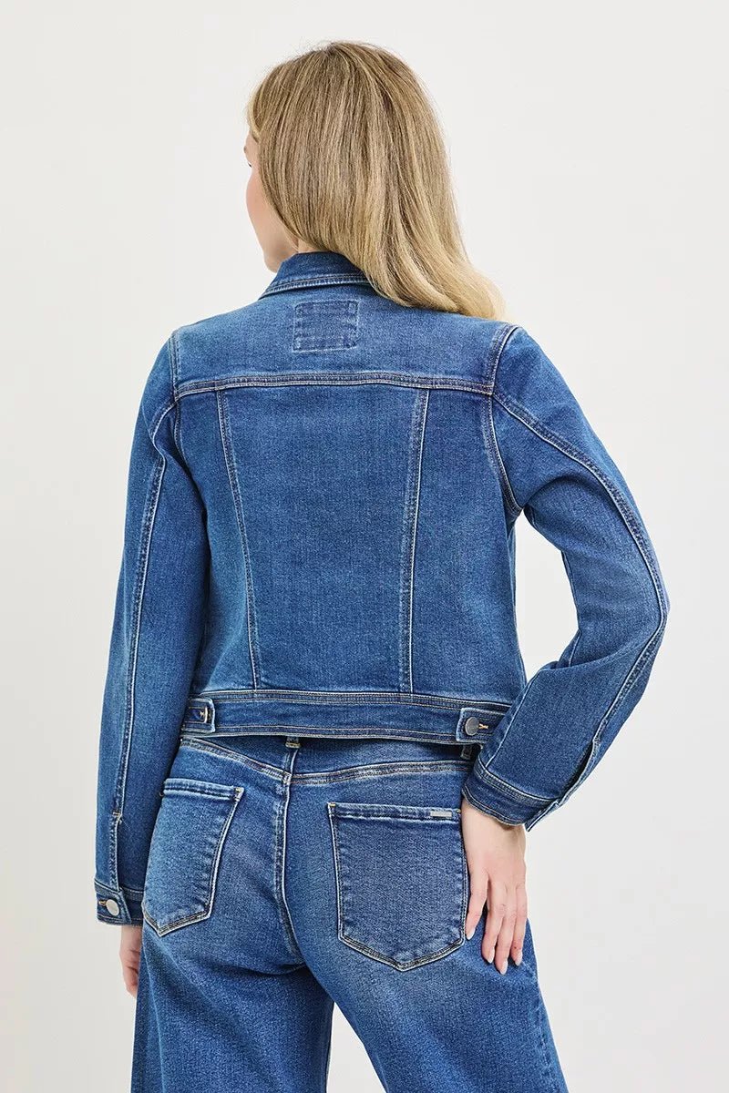 RISEN Basic Fitted Denim Jacket - AMVIM