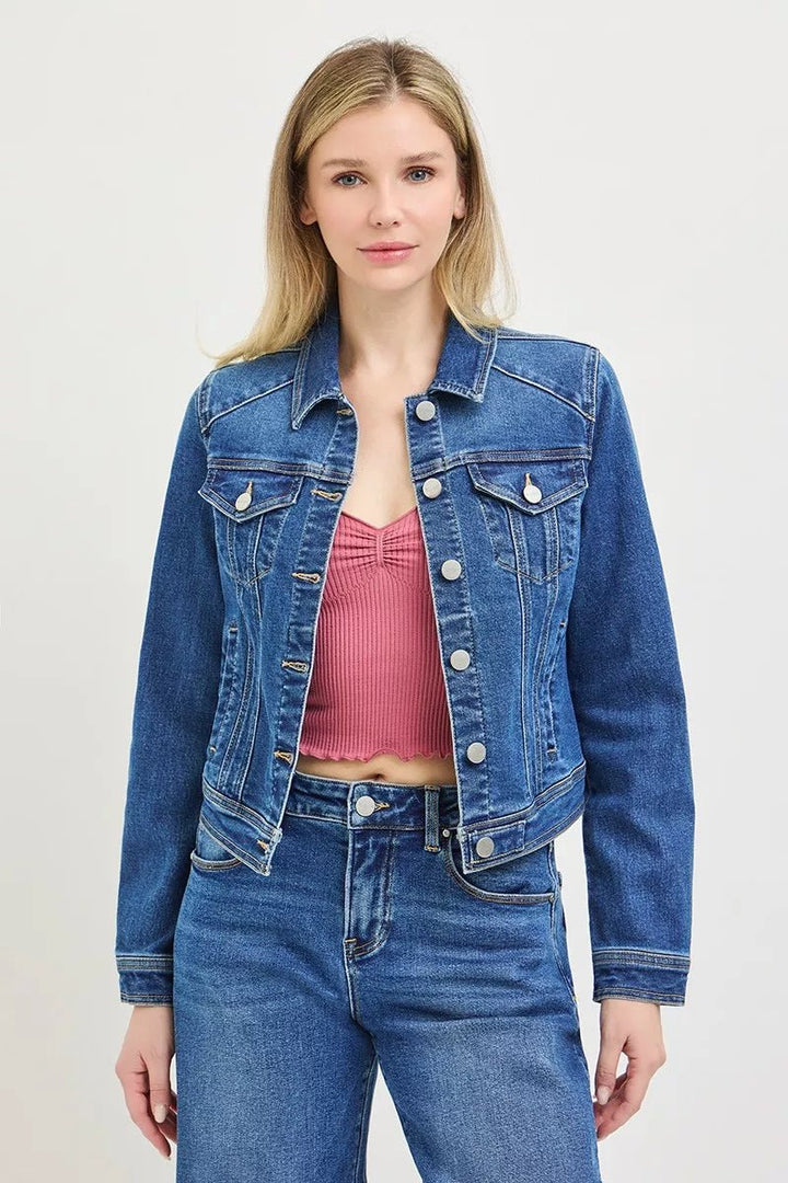 RISEN Basic Fitted Denim Jacket - AMVIM