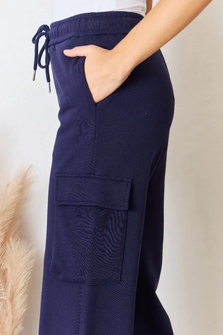 RISEN Drawstring Relaxed Cargo Wide - Leg Pants - AMVIM