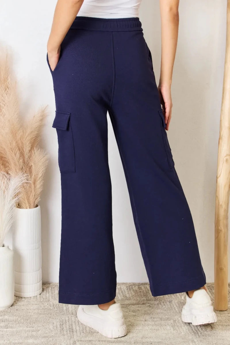 RISEN Drawstring Relaxed Cargo Wide - Leg Pants - AMVIM