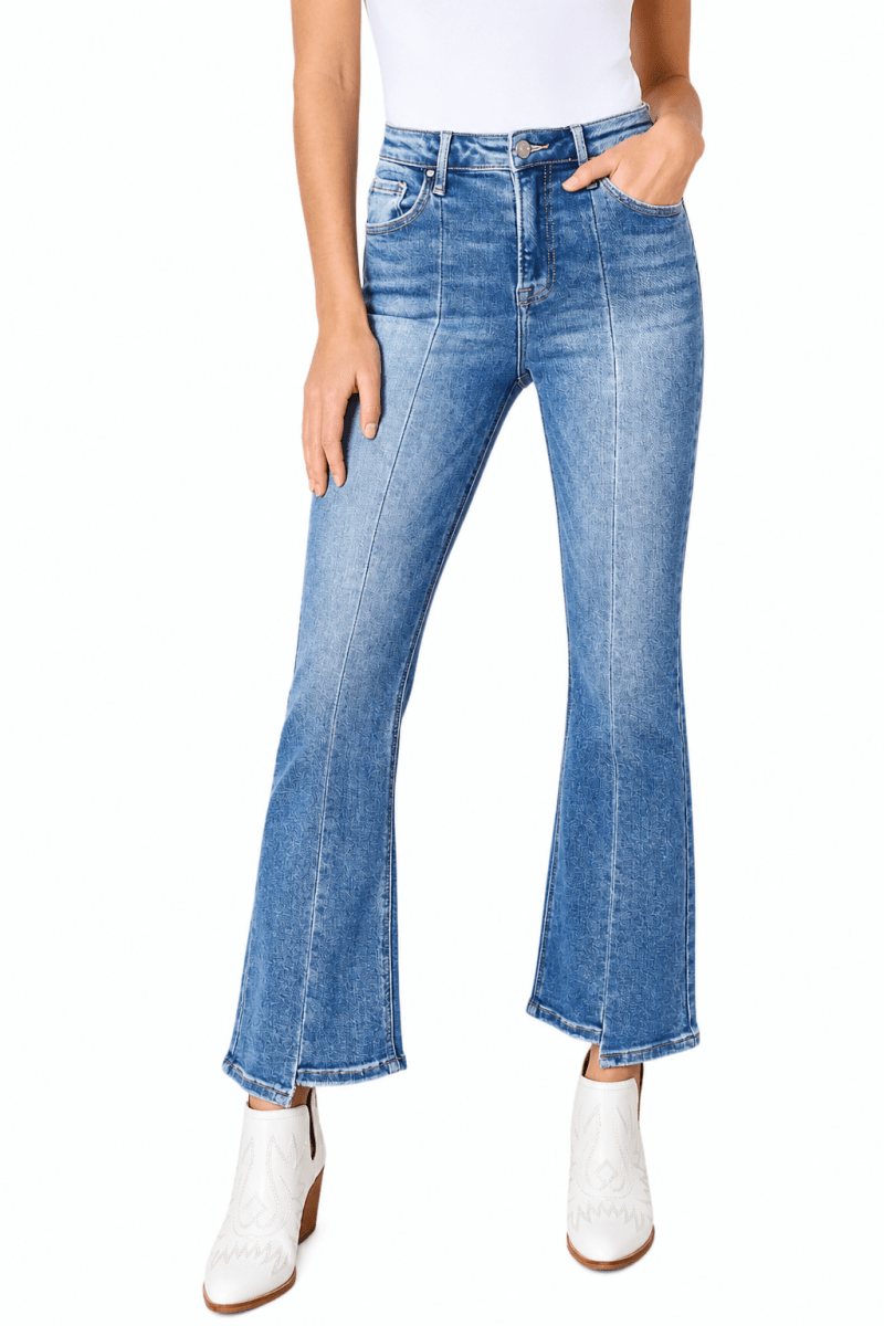 RISEN Full Size High Rise Ankle Flare Jeans - AMVIM