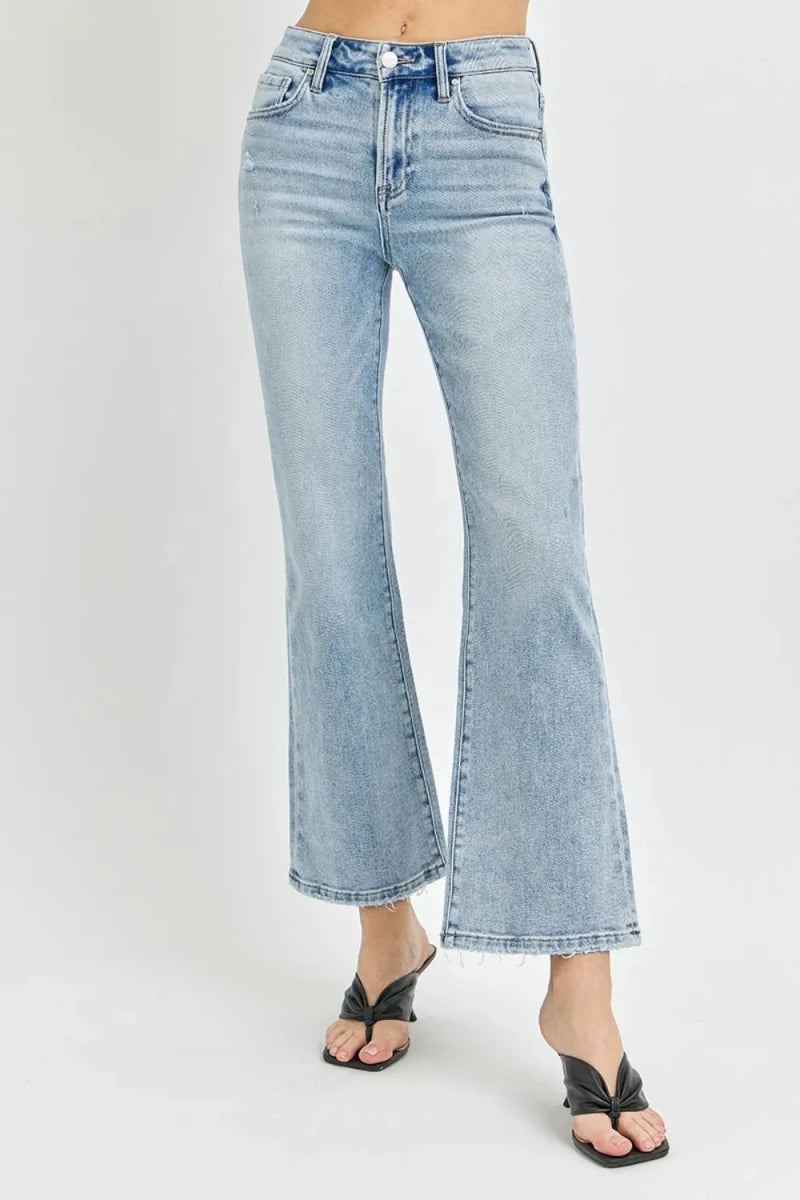 RISEN Full Size High Rise Ankle Flare Jeans - AMVIM