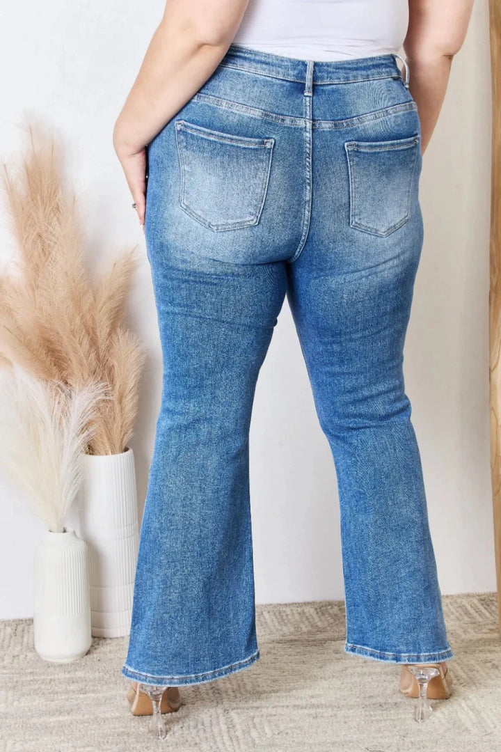 RISEN Full Size High Rise Ankle Flare Jeans - AMVIM