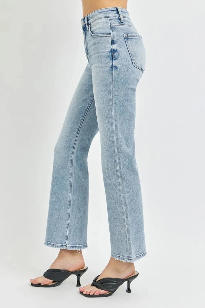 RISEN Full Size High Rise Ankle Flare Jeans - AMVIM
