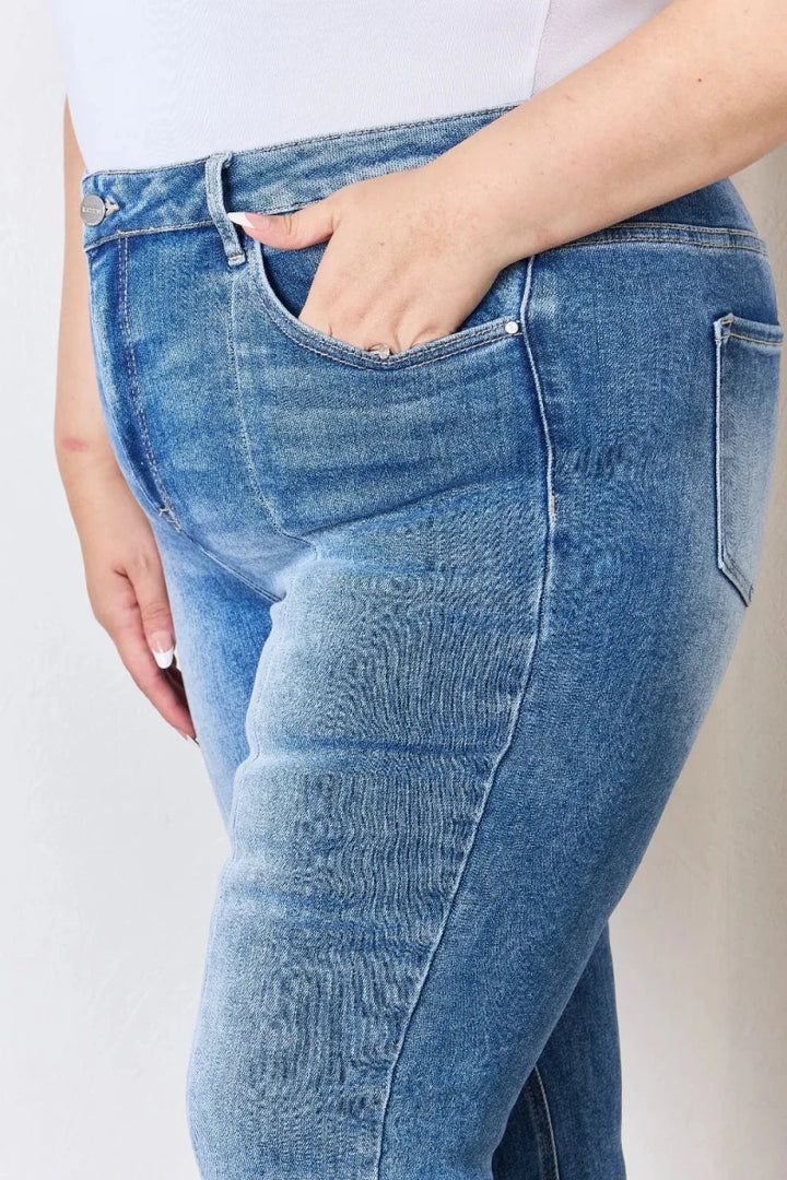 RISEN Full Size High Rise Ankle Flare Jeans - AMVIM