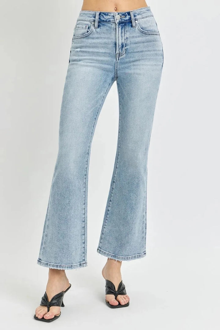 RISEN Full Size High Rise Ankle Flare Jeans - AMVIM