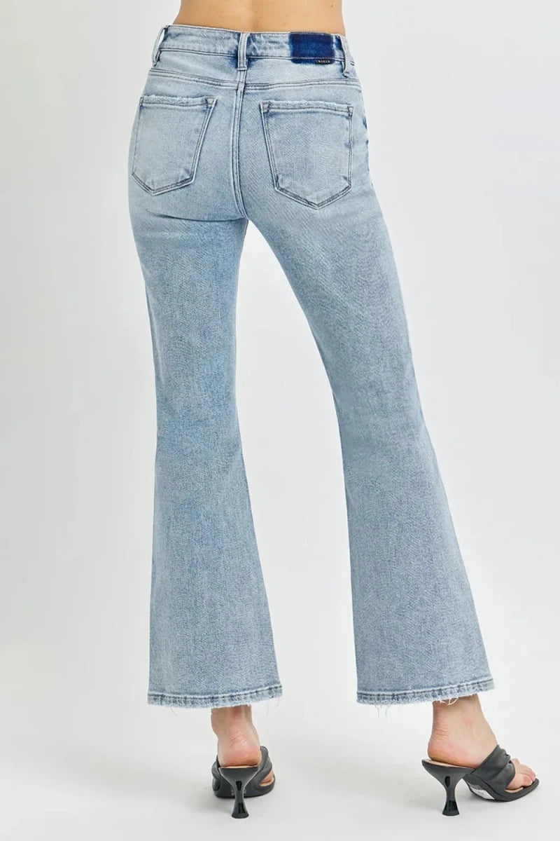 RISEN Full Size High Rise Ankle Flare Jeans - AMVIM