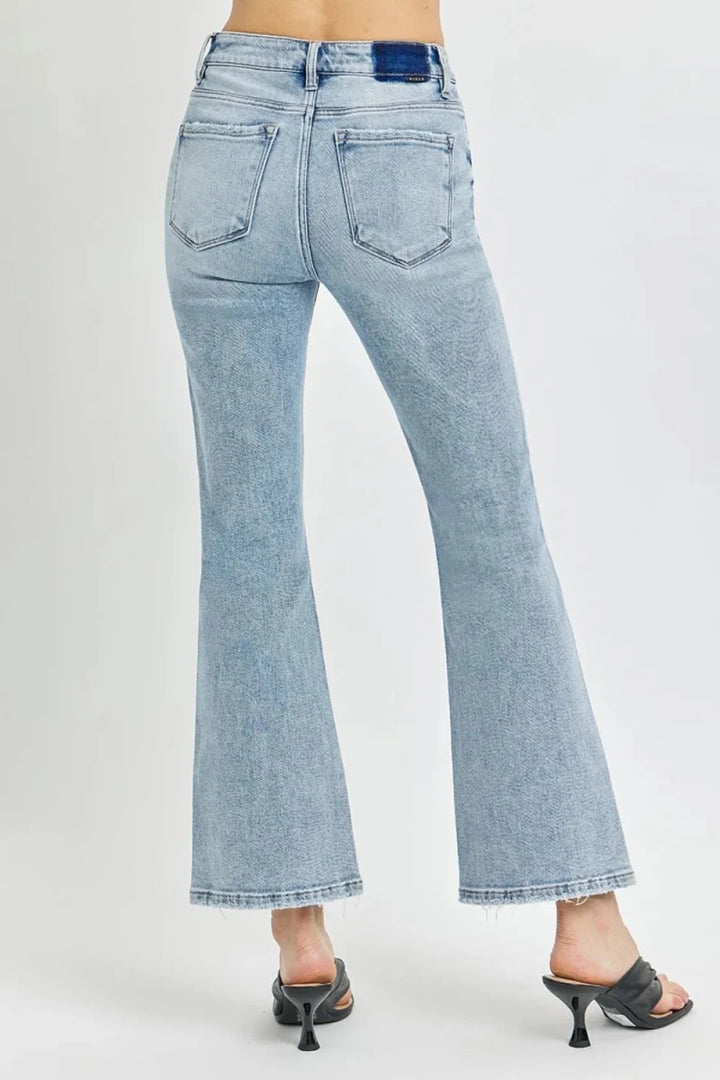 RISEN Full Size High Rise Ankle Flare Jeans - AMVIM