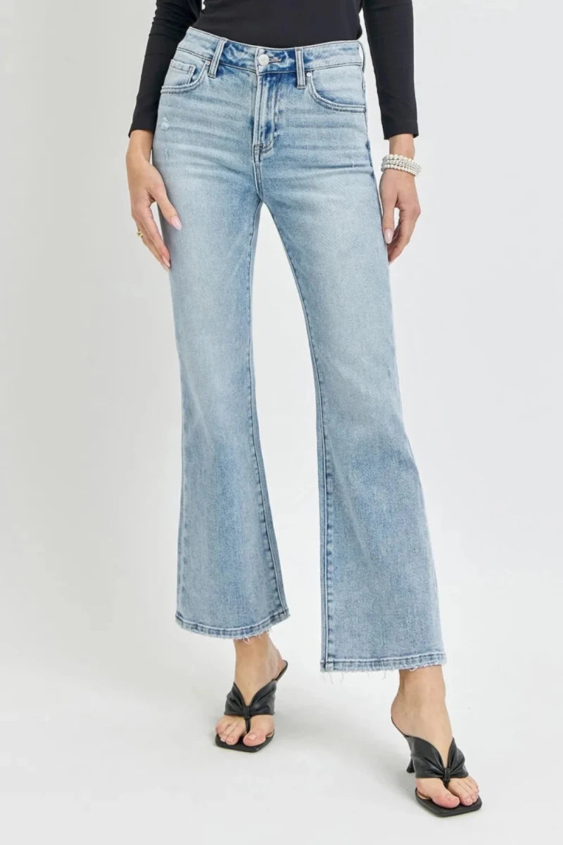 RISEN Full Size High Rise Ankle Flare Jeans - AMVIM