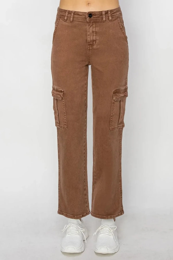 Risen Full Size High Rise Cargo Jeans - AMVIM