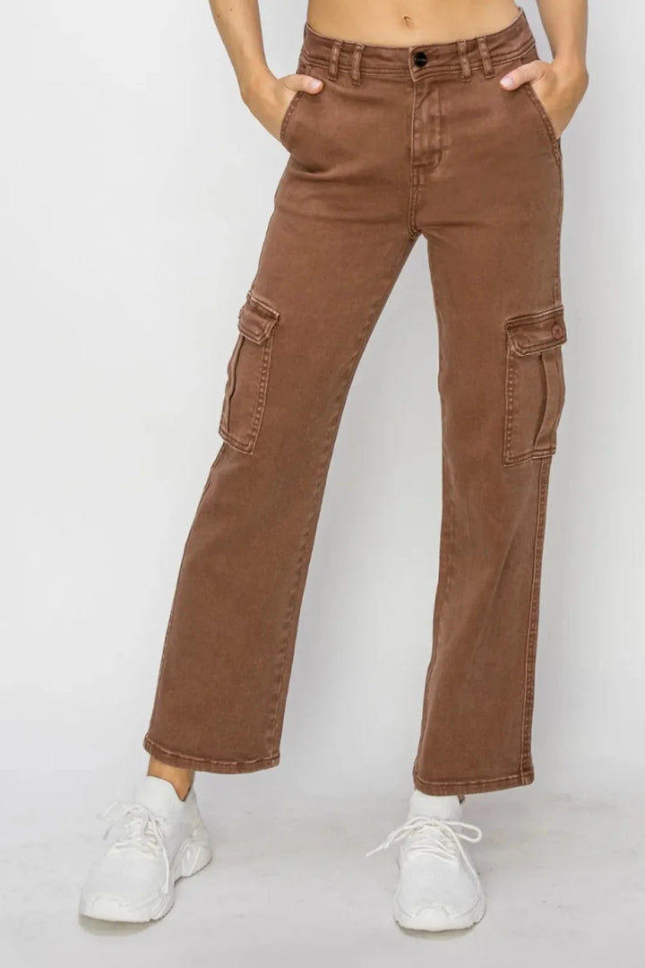 Risen Full Size High Rise Cargo Jeans - AMVIM