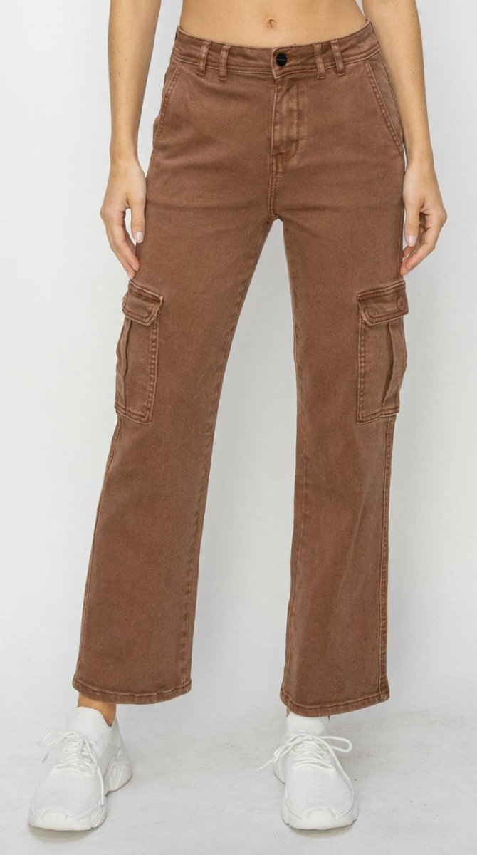 Risen Full Size High Rise Cargo Jeans - AMVIM