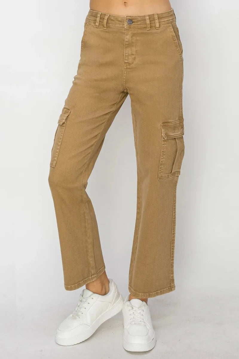 Risen Full Size High Rise Cargo Jeans - AMVIM