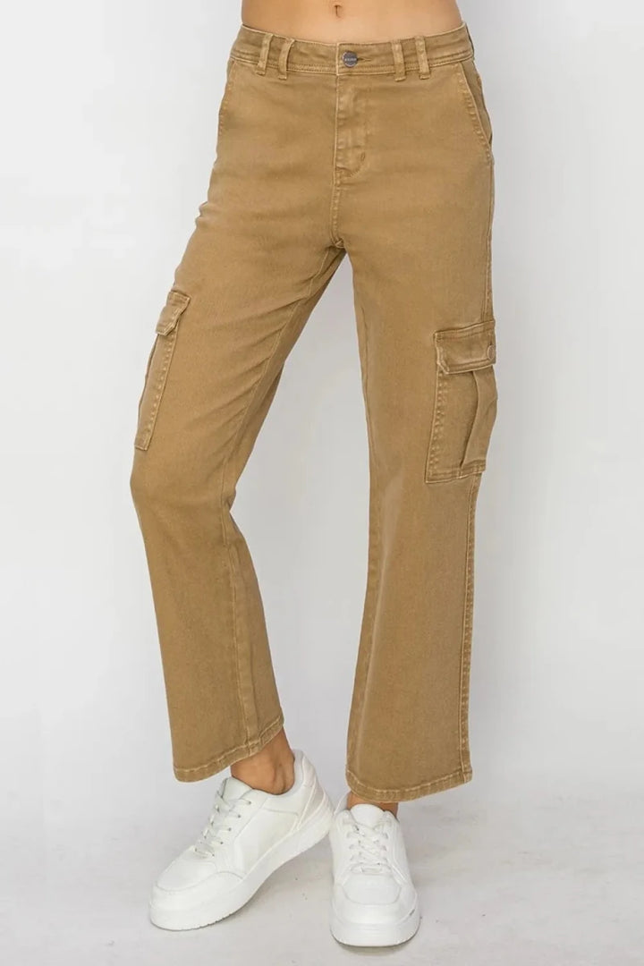 Risen Full Size High Rise Cargo Jeans - AMVIM