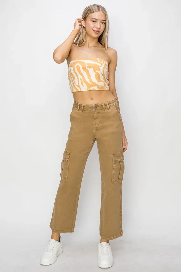 Risen Full Size High Rise Cargo Jeans - AMVIM