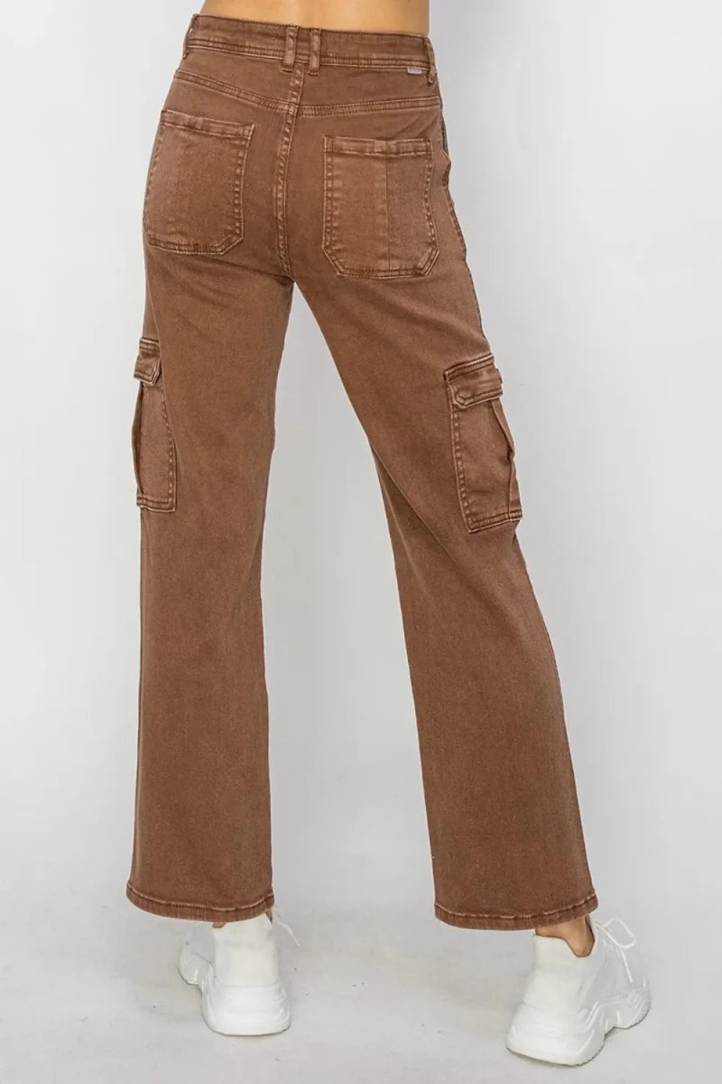 Risen Full Size High Rise Cargo Jeans - AMVIM