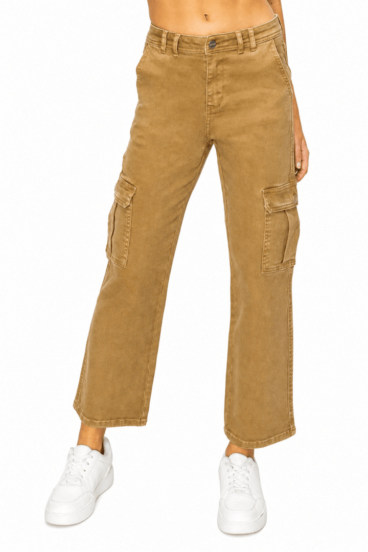 Risen Full Size High Rise Cargo Jeans - AMVIM