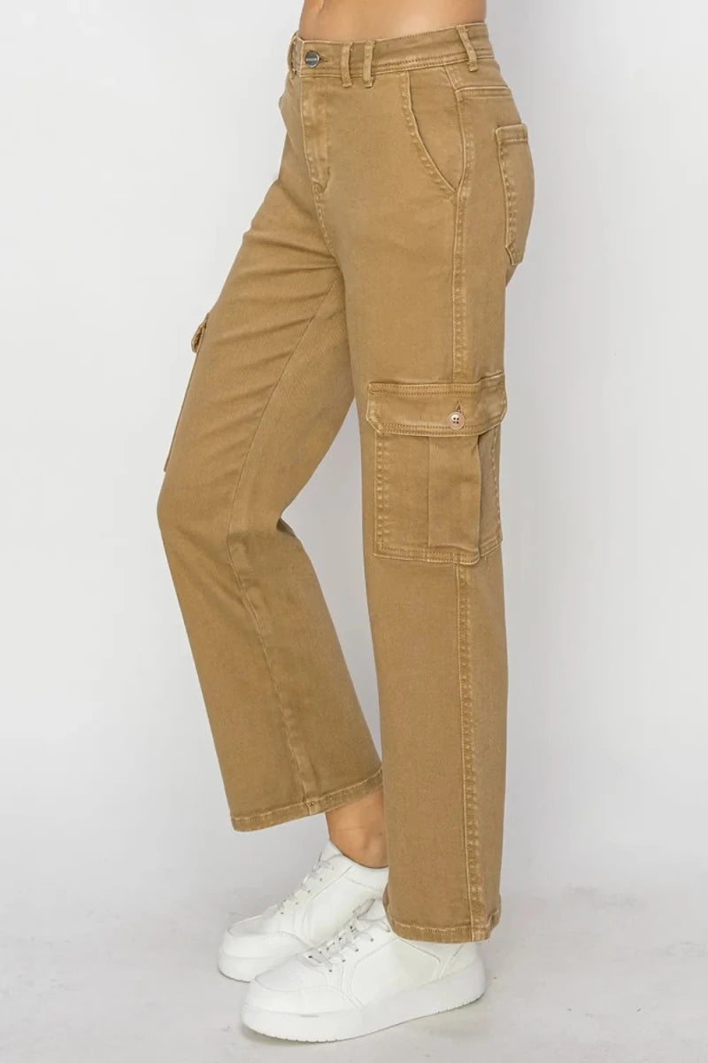 Risen Full Size High Rise Cargo Jeans - AMVIM