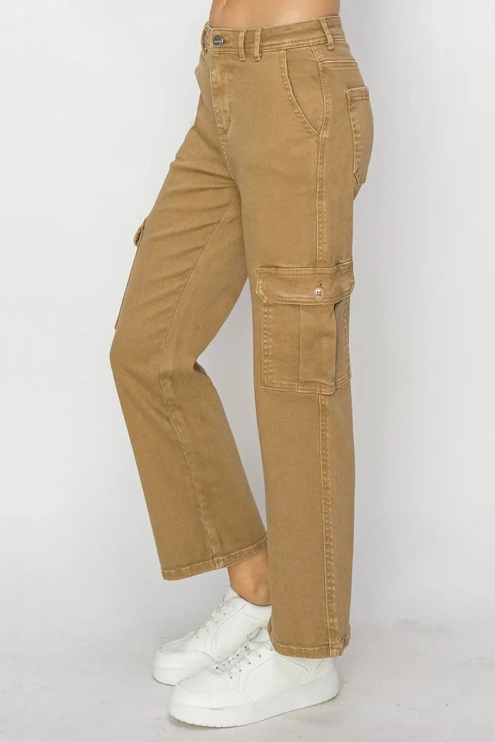 Risen Full Size High Rise Cargo Jeans - AMVIM